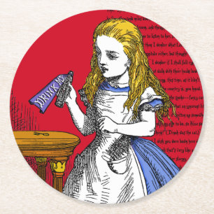 + Alice in Wonderland + Onderzetter rond papier