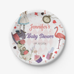 Alice in Wonderland Onederland Baby shower Papieren Bordje
