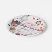 Alice in Wonderland Onederland Baby shower Papieren Bordje (Gekanteld)