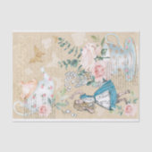 Alice in Wonderland ontkoppelde Alice die kaarten  Tissuepapier (Voorkant)