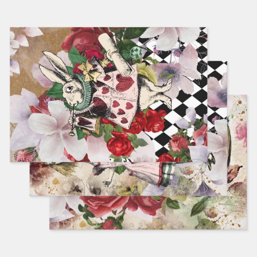Alice in Wonderland ontkoppeling Inpakpapier Vel (Set)