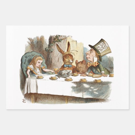 Alice in Wonderland ontkoppeling Inpakpapier Vel (Voorkant 3)