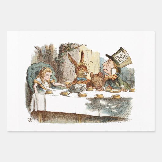 Alice in Wonderland ontkoppeling Inpakpapier Vel (Voorkant)