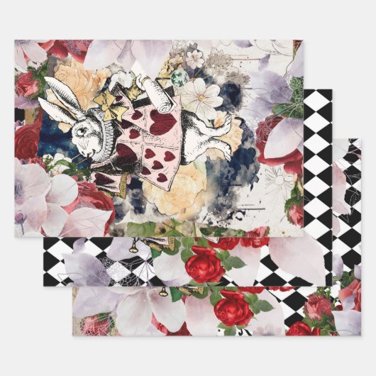 Alice in Wonderland ontkoppeling Inpakpapier Vel (Set)