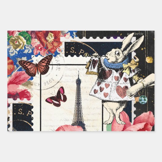 Alice in Wonderland ontkoppeling Inpakpapier Vel (Voorkant 3)