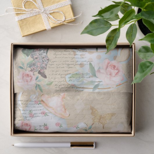 Alice in Wonderland - ontkoppelingsbrief Tissuepapier (Geschenk)