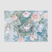Alice in Wonderland ontkoppelt roze rozen Tissuepapier (Voorkant)
