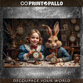 Alice in Wonderland ontmoet de maartse haas Tissuepapier