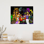 alice in wonderland ontmoet oz - tovenaar poster (Keuken)