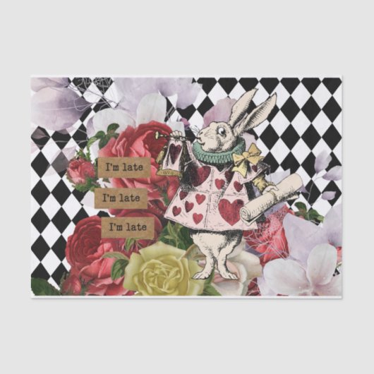 Alice in Wonderland Ontvangstverbod Witte konijn Tissuepapier (Voorkant)