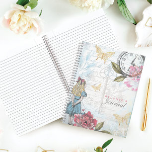 Alice in Wonderland Ontvangt collage Notitieboek