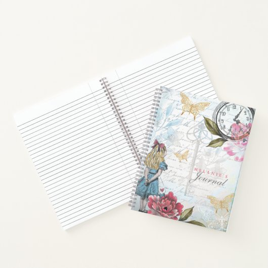  Alice in Wonderland Ontvangt collage Notitieboek (Binnen)