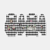 Alice in Wonderland op Black and White Harlequin Bedankdoosjes (Uitgevouwen)
