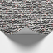 Alice in Wonderland op Black and White Harlequin Cadeaupapier (Hoek)