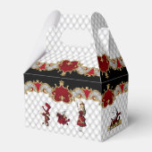 Alice in Wonderland op Crimson en White Bedankdoosjes (Achterkant)