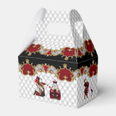 Alice in Wonderland op Crimson en White Bedankdoosjes (Voorkant Zijde)