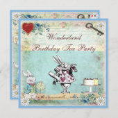 Alice in Wonderland op de dag van de geboorte Tea  Kaart (Voorkant / Achterkant)