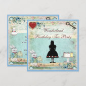 Alice in Wonderland op de dag van de geboorte Tea  Kaart (Voorkant / Achterkant)
