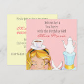 Alice in Wonderland op de dag van de geboorte Tea  Kaart (Voorkant / Achterkant)