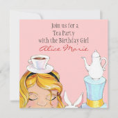 Alice in Wonderland op de dag van de geboorte Tea  Kaart (Voorkant)