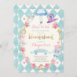 Alice in Wonderland op de dag van de uitnodiging v