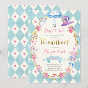 Alice in Wonderland op de dag van de uitnodiging v