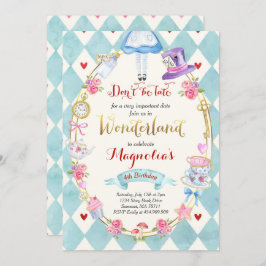 Alice in Wonderland op de dag van de uitnodiging v