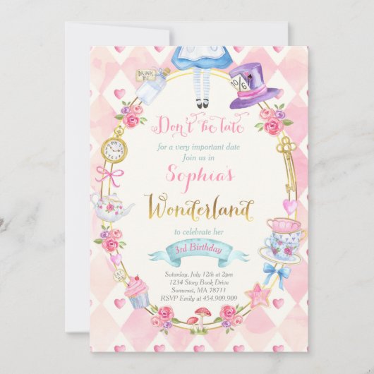 Alice in Wonderland op de dag van de uitnodiging v (Voorkant)
