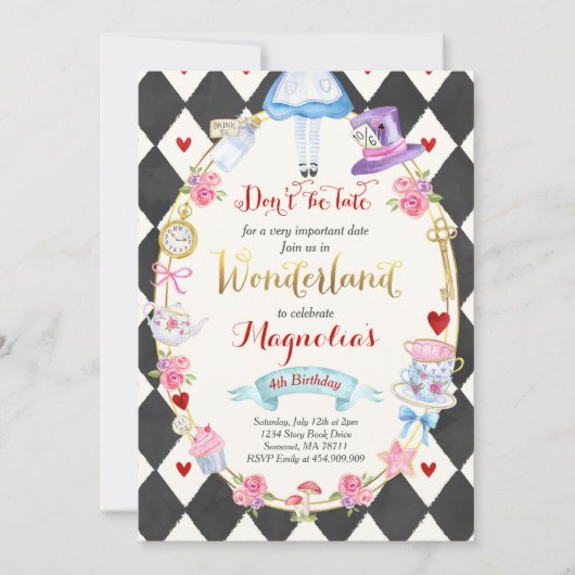 Alice in Wonderland op de dag van de uitnodiging v (Voorkant)
