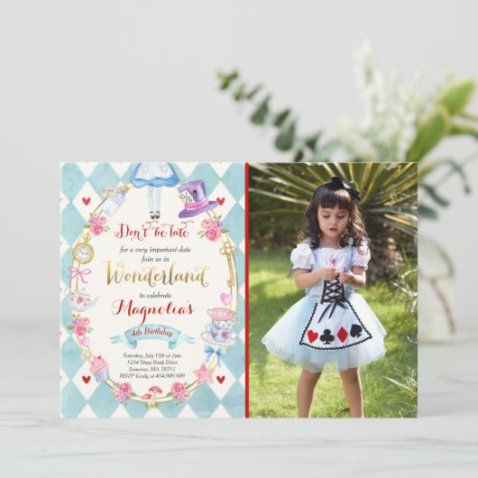 Alice in Wonderland op de dag van de uitnodiging v (Staand voorkant)