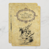 Alice in wonderland op  papieren bruiloft save the date (Voorkant / Achterkant)