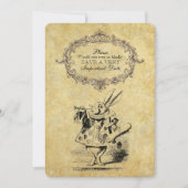 Alice in wonderland op  papieren bruiloft save the date (Voorkant)