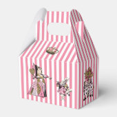 Alice in Wonderland op pastel roze/wit gestreept Bedankdoosjes (Achterkant)