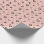 Alice in Wonderland op Roze en Gold Glitter Cadeaupapier (Hoek)