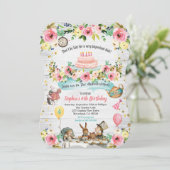 Alice in Wonderland op uitnodiging voor baby (Staand voorkant)