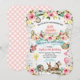 Alice in Wonderland op uitnodiging voor baby