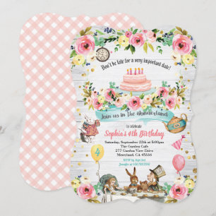 Alice in Wonderland op uitnodiging voor baby