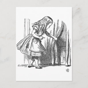  Alice in Wonderland op zoek naar de deur Briefkaart