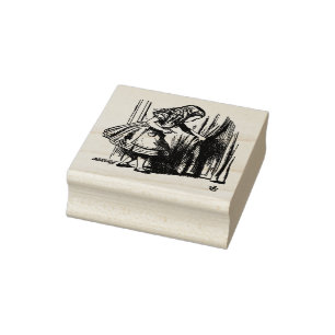 Alice in Wonderland op zoek naar de deur Rubberstempel