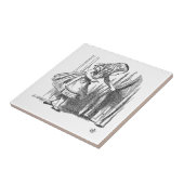 Alice in Wonderland op zoek naar de deur Tegeltje (Zijkant)