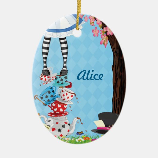 Alice in Wonderland Oval Ornament (Voorkant)