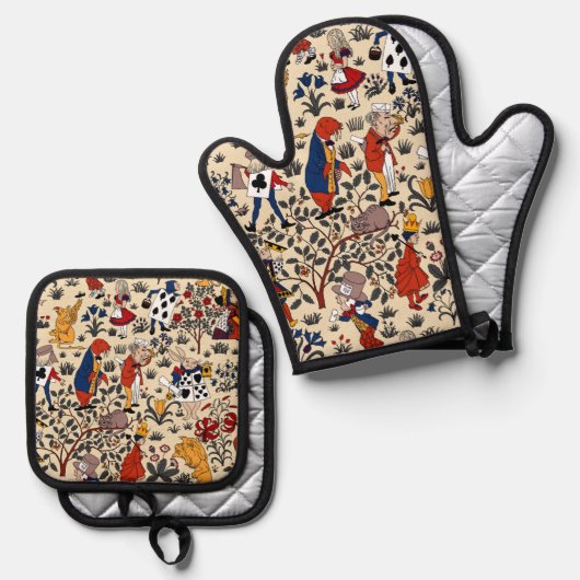 Alice in Wonderland Ovenwant & Pannenlap Set (Voorkant / Achterkant)