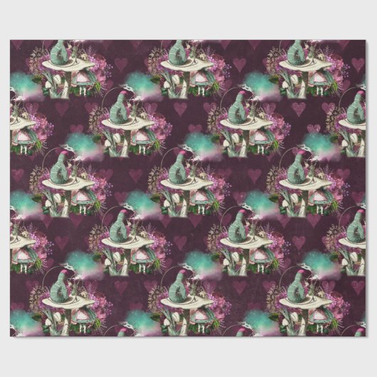 Alice in Wonderland, Paars van de Caterpijler Cadeaupapier (Vlak)