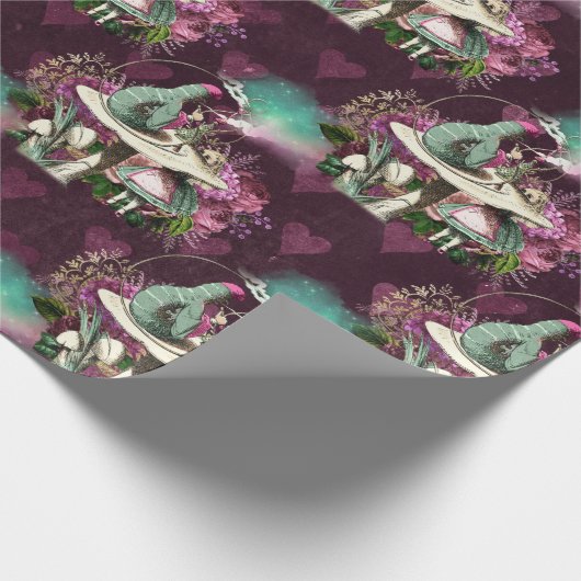 Alice in Wonderland, Paars van de Caterpijler Cadeaupapier (Hoek)