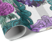Alice in Wonderland Paarse groene Lijsten Cadeaupapier (Rol Hoek)