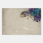 Alice in Wonderland Paarse ontkoppeling van Floral Inpakpapier Vel (Voorkant 2)