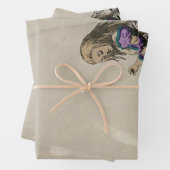 Alice in Wonderland Paarse ontkoppeling van Floral Inpakpapier Vel (In situ)