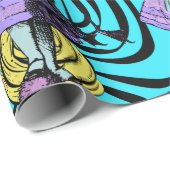 Alice in wonderland paarse vogelthema cadeaupapier (Rol Hoek)