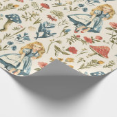  Alice in Wonderland Paddestoel Blauw Rood Cadeaupapier (Hoek)