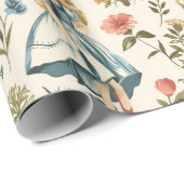  Alice in Wonderland Paddestoel Blauw Rood Cadeaupapier (Rol Hoek)